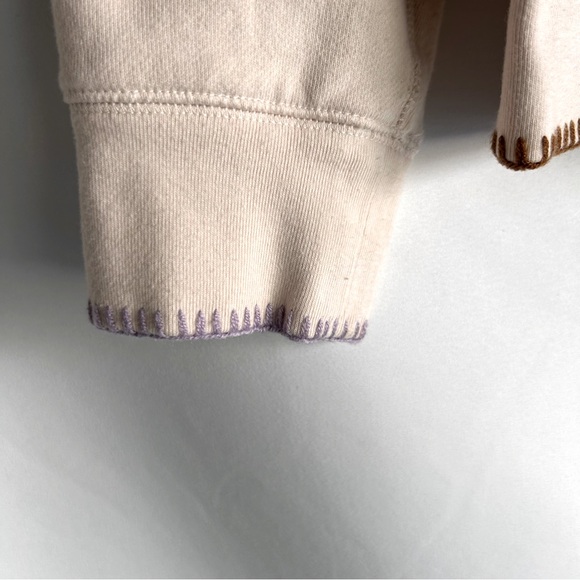 Madewell Stitched Trim Sweatshirt | Ivory with accent hem, cuffs & neckline | M - Picture 5 of 12